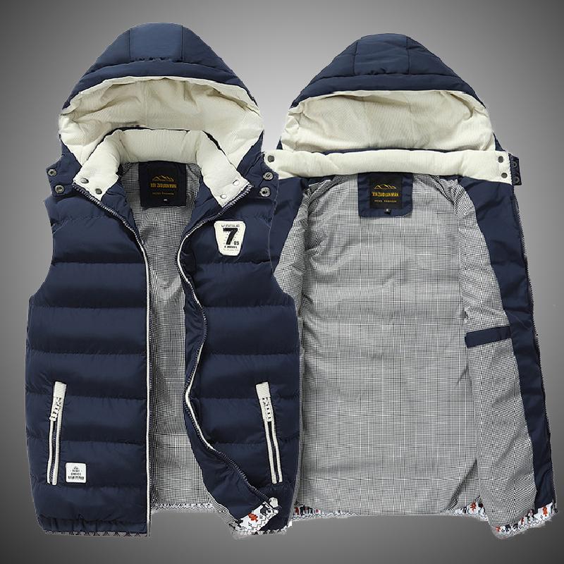 

Letter Men Jackets Sleeveless Vest Winter Warm Thick Hooded Men's Casual Outerwear Waistcoat Cotton Sleeveless Jackets Male 5xl, Hq1618black