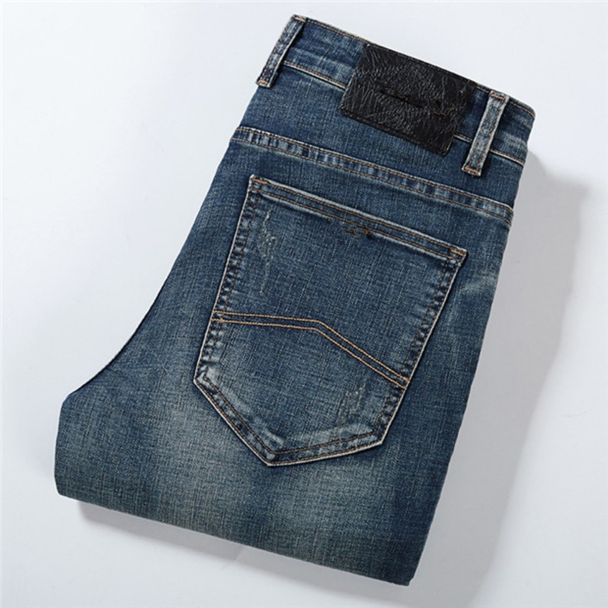 

Luxurys Digner Mens Jeans Summer Thin Dign Denim Elasticity Vintage Pant Fashion Slim-leg Busins Casual Trousers Size W28-W40, Blue