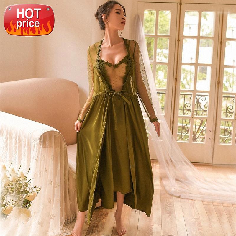 

2019 New Sexy Sleepwear Summer Female Perspective Slim Beauty Back Nightdress Sexy Long Pink Thin V-neck Strap Nightdress #uL2S, Black;white