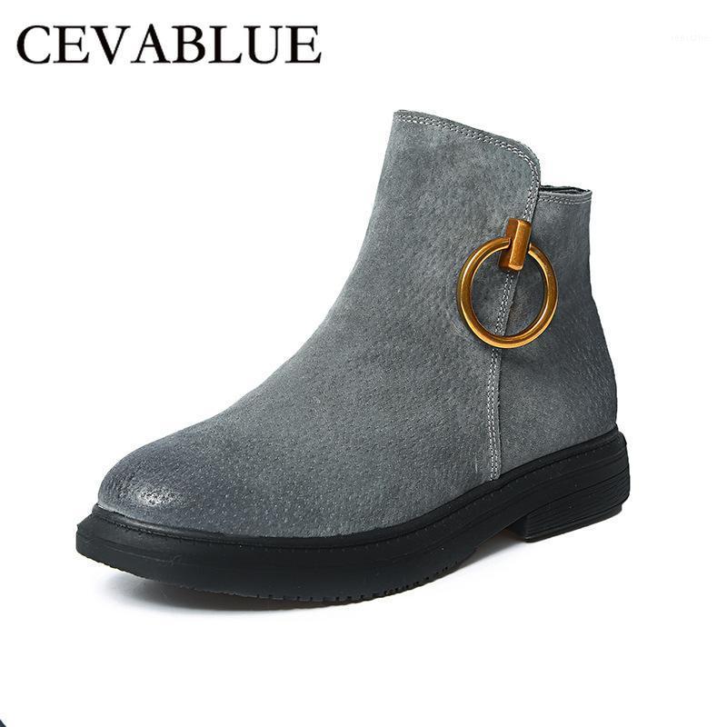 

CEVABULE Vintage Ankle Boots British Wind Heel Boots Leather Leather Metal Buckle Polished Boots. LJY-10211, Coffee thick