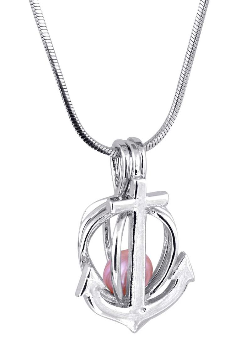 

Wish Pearl cage pendant bow and arrow provides stainless steel color pearl makes more attractive P65