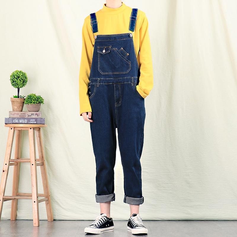 

Men's Jeans 2020 New Retro Slim Denim Bib Pants Men's Pants Stretch Korean Sling1, Black