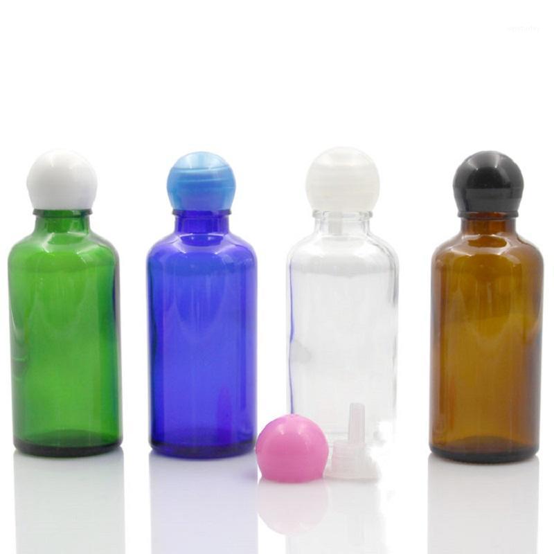 

50ml Essence Solution Bottle Sample Packaging Vial Spherical Lid Bottle Dropper Plug Jar Emulsion Jar Cosmetic Containers1