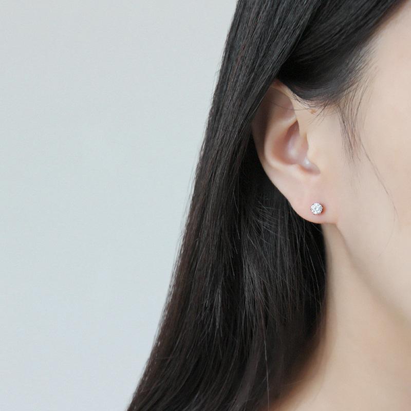 

Stud S925 Sterling Silver Temperament Versatile Blink Simple Diamond Earrings Women's Earring Lady Ornaments