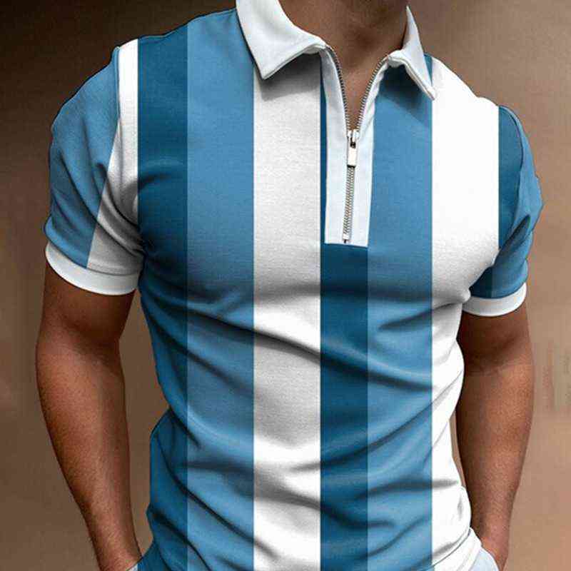 

Men' Short Sleeve Polo Shirt Classic Zipper Henley Shirts Casual Slim Fit Patchwork Golf Polo Cotton Tops Blouse SH220124, Beige