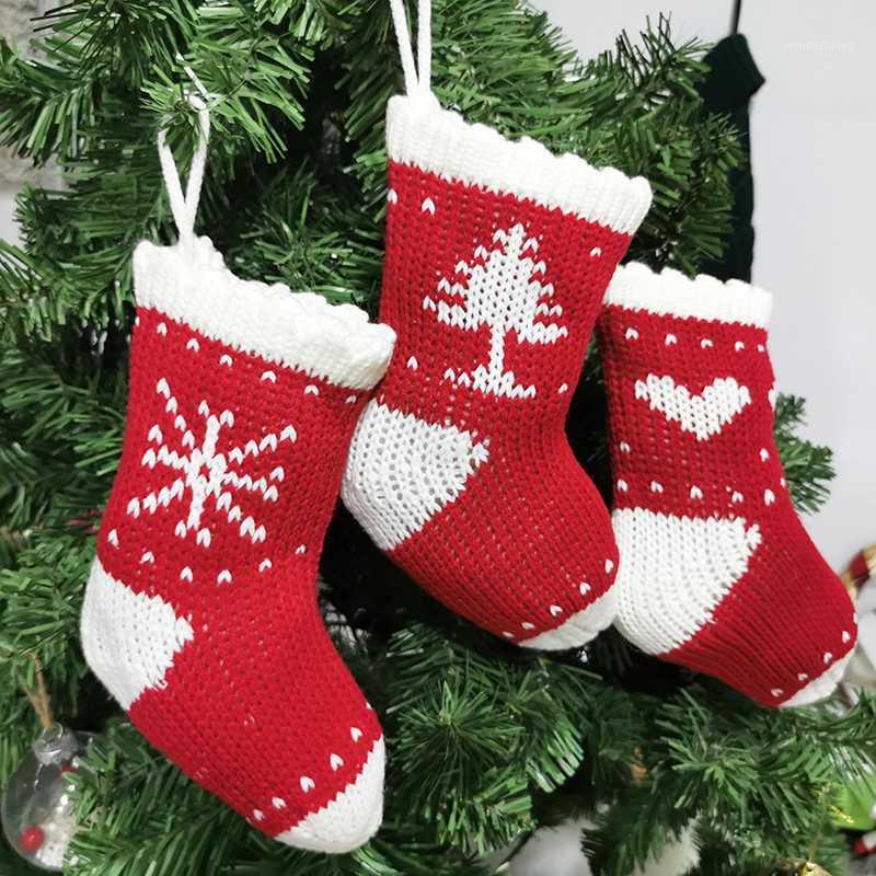 

Christmas Tree Snowflake Elk Stockings Christmas Candy Gift Bag Sacks Pendant1