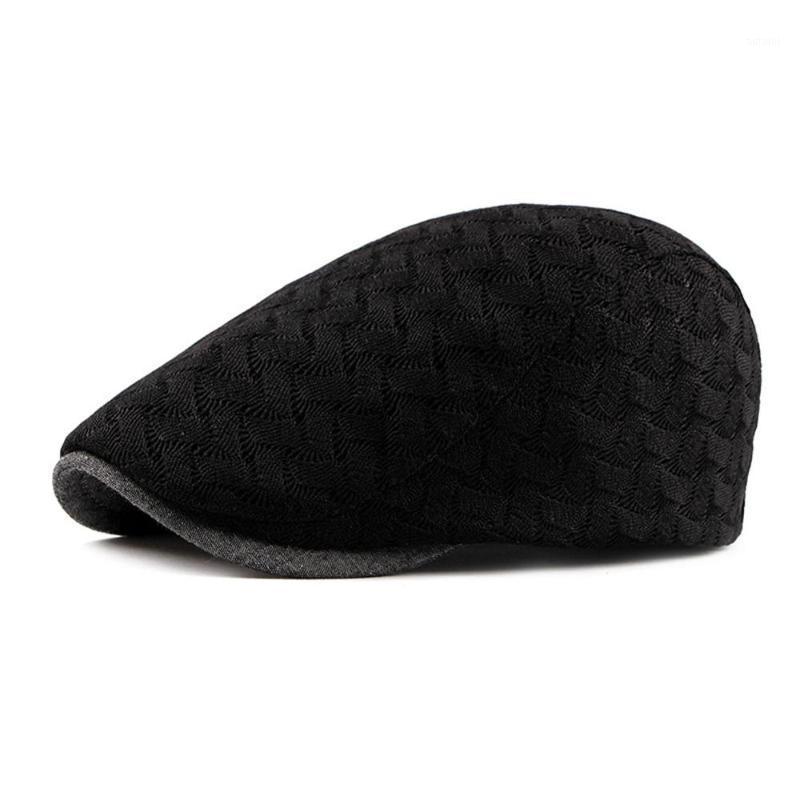 

Men's Hat Berets Cotton Caps for Spring Summer Autumn1, Black