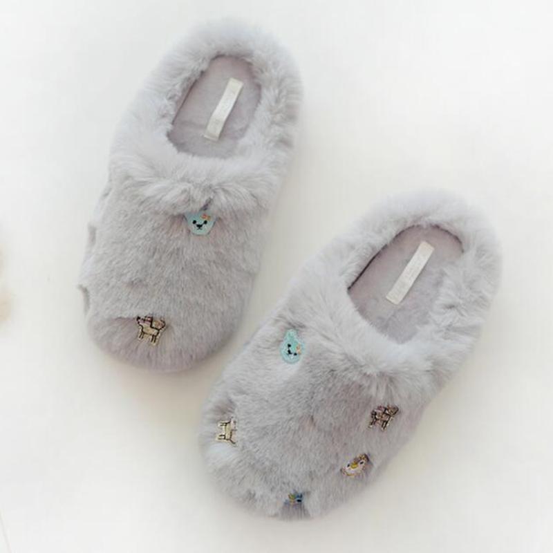 

2020 Winter Warm Plush Ladies Flat Slippers Fashion Soft Non-slip Home Shoes Casual Women Comfortable cotton Slippers sh5341, Pink