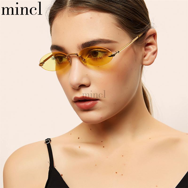 

Sunglasses Frameless Mens Oval Men 2021 Punk Style Red Yellow Women Sun Glasses Retro Round Gold Black Metal Frame Candy ColorNX