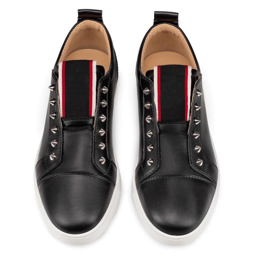 

20 New Fashion Men & Women F.A.V Fique A Vontade Casual Walking Luxury Designer Red Bottom Sneaker Shoes Spikes Leisure Flats Party Wedding, Colour1