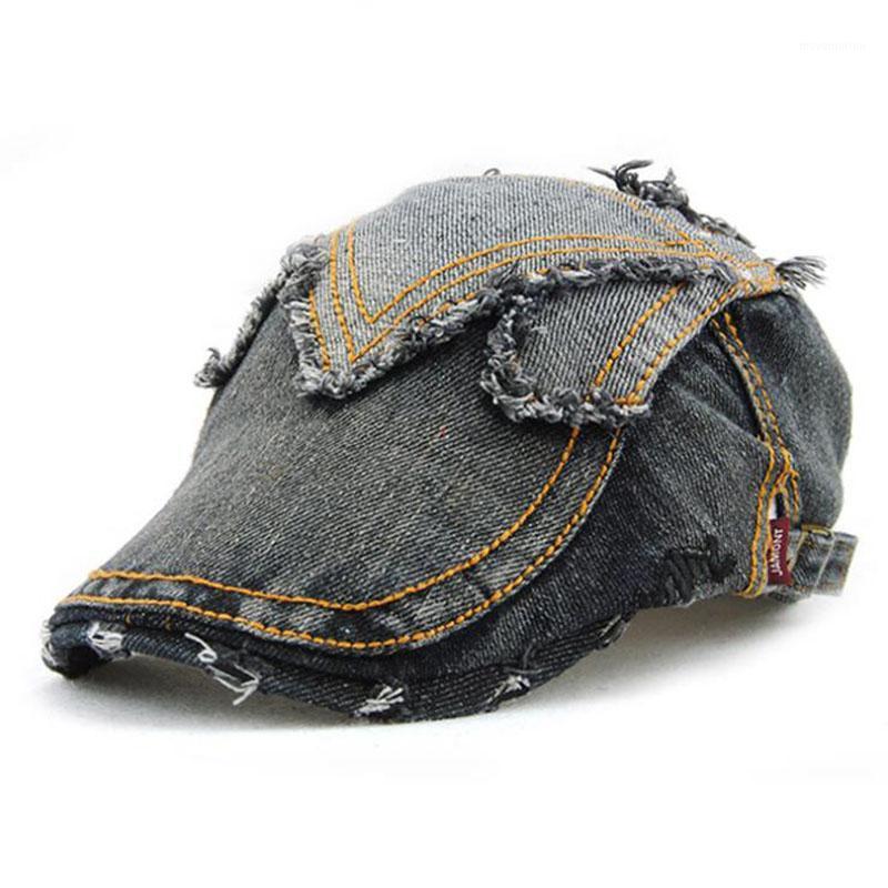 

[JAMONT] Brand Outdoor Sports Cowboy Beret Hat Gorras Casual Peaked Hats Men Women Jeans Cap Sun Hat Casquette Visors Planas Cap1, As shown