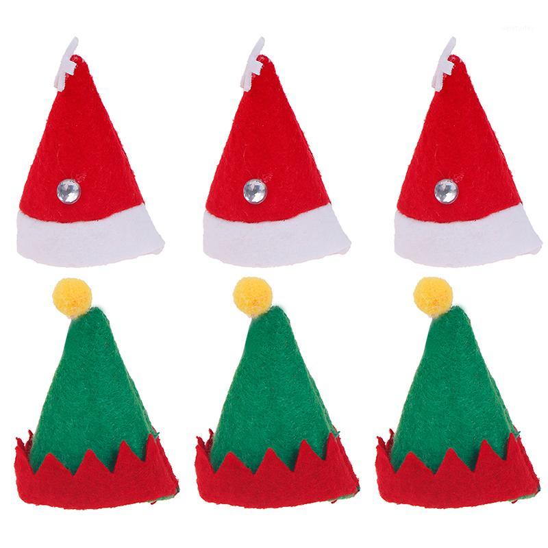 

12pcs 2021 Christmas Hat Cutlery Bag Candy Gift Bags Cute Pocket Fork Knife Candy Holder Table Dinner Tableware Decor1