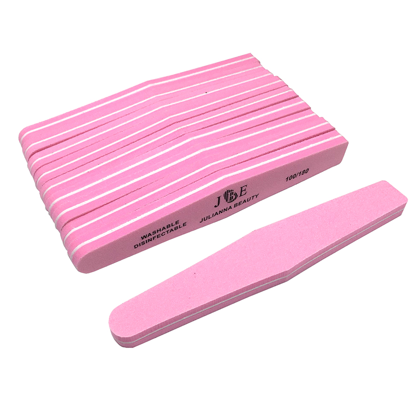 

50Pcs Pink Professional Nail Files Sanding Thick Buffer Block Buffer Manicure Polish 100/180 Nail Art Sponge Tools