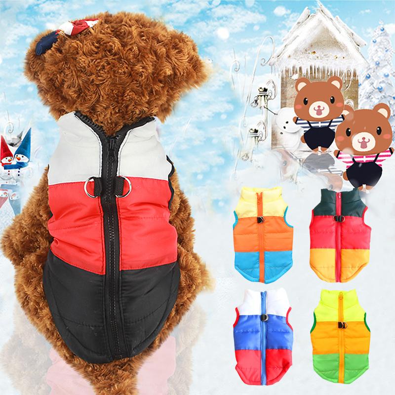 

Fashion Dog Hoodie Winter Pet Dog Clothes For Dogs Pet Clothes Padded Jacket Vest Padded Out Towing Buckle Clothing, White