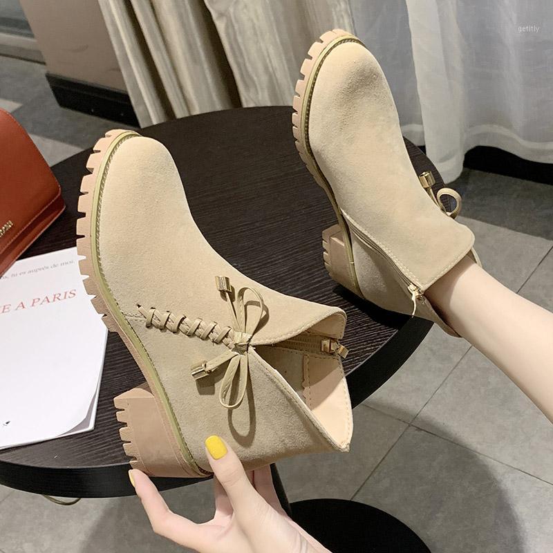 

Sweet Bow Ankle Boots Women Faux Suede Square High Heel Stretch Boots Slip on Fashion Pointed Toe Autumn Winter Ladies Shoes1, Black