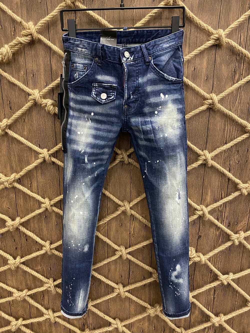 

2021 new brand of fashionable european and american mens casual jeans highgrade washing pure hand grinding quality optimization la97180, 9811