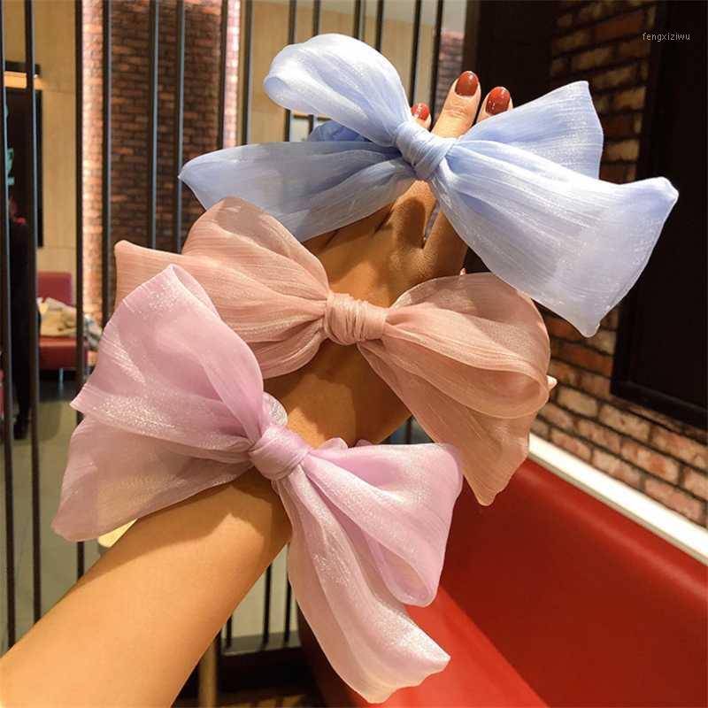 

8pcs/lot Summer Solid Color Luster Yarn Hair Scrunchies Kids Bow Elastic Hair Bands Rope Ponytail Holder Girls Accessorie1, Light purple