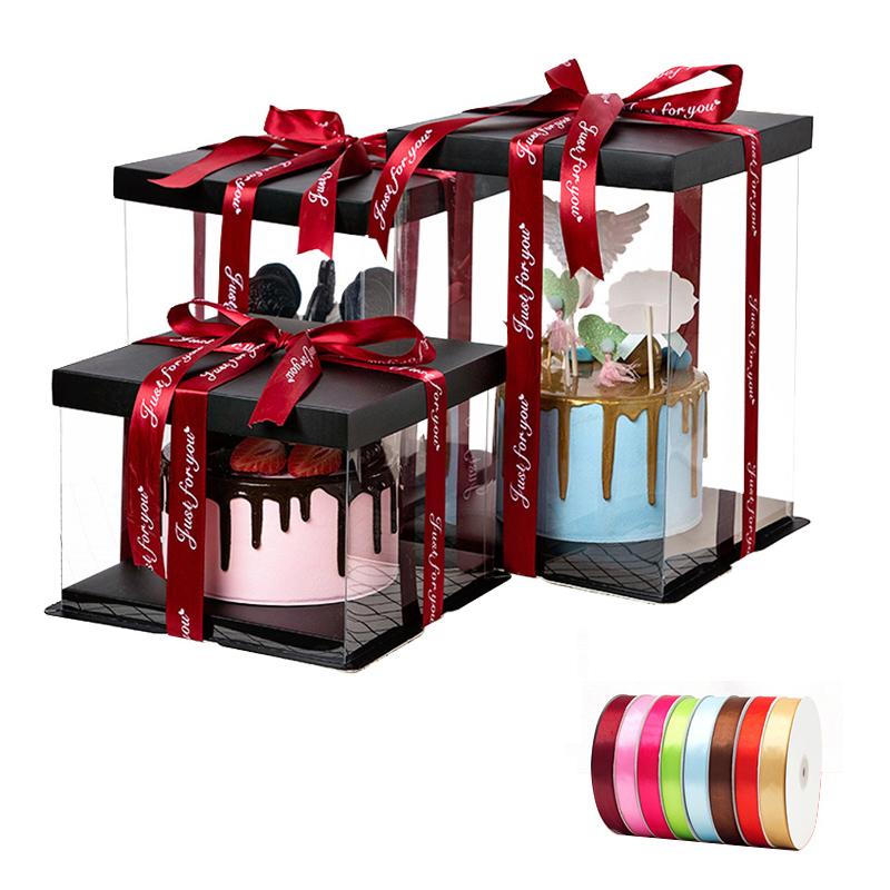 

Squar Cake Box Transparent Clear 4/6/8/10/12 Inch Exhibition Storage Packing Plastic Festival Flower Wedding Birthday Party Gift