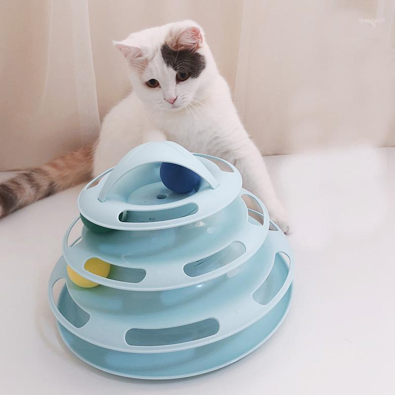 

Pets Interactive Toys Colorful 3/4-Layer Plastic Tower Tracks Cat Balls Toy IQ Training Amusement Turntable Ball Pet Supplies1