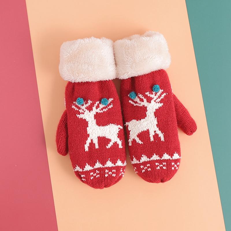 

Christmas Elk Gloves Adults New Lovely Cartoon Korean Style Plush Cold Proof Students Autumn Winter Warm Outdoor Skiing Gloves