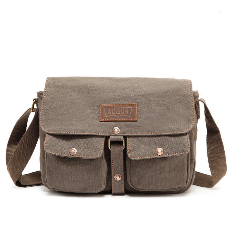 

Female Bag 2020 Retro Men's Bag Shoulder Male Messenger Fashion Canvas Cross Bags Women Unisex Briefcase Notebook Crossbody1, Khaki
