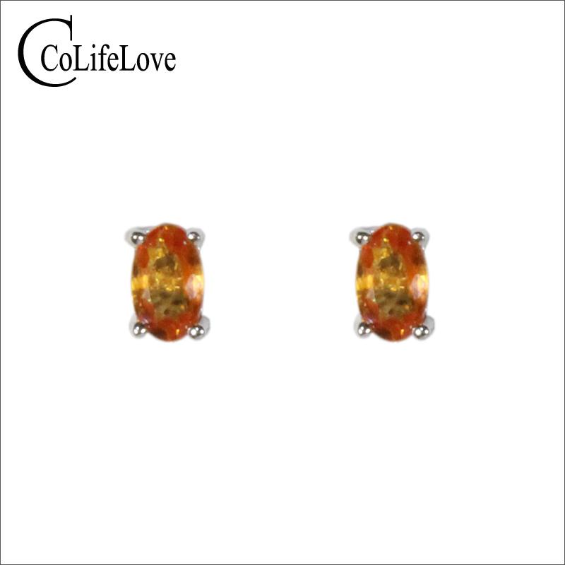 

CoLife Jewelry 100% Natural Sapphire Earrings for Daily Wear Green Yellow Sapphire Stud Earrings Small 925 Silver Stud