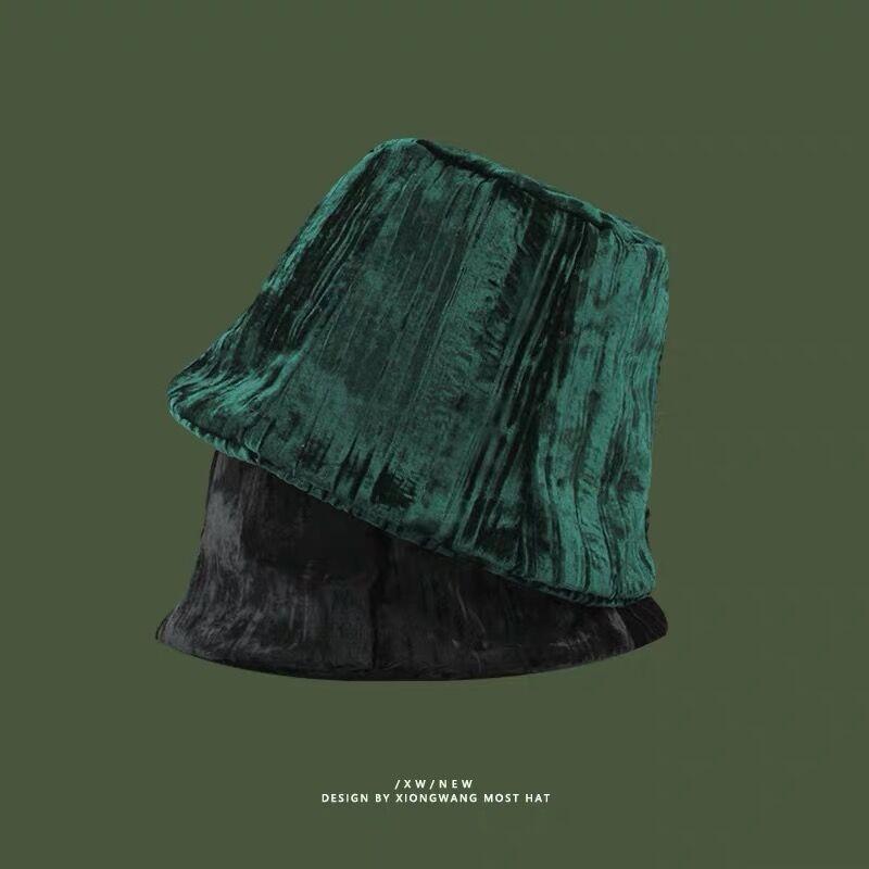 

Velvet Bucket Hat Artist Singer Warm Street Hat AccessoriesY2K Aesthetics E Girl Goth Winter Women's Unisex Fisherman's Hats