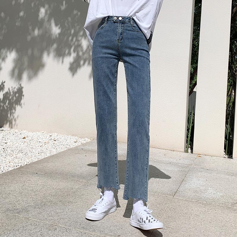 

High Waist Loose Straight Ankle-Length Jeans for Women Summer New Fashionable Casual Light Blue Pants Mom Black Washed Jeans