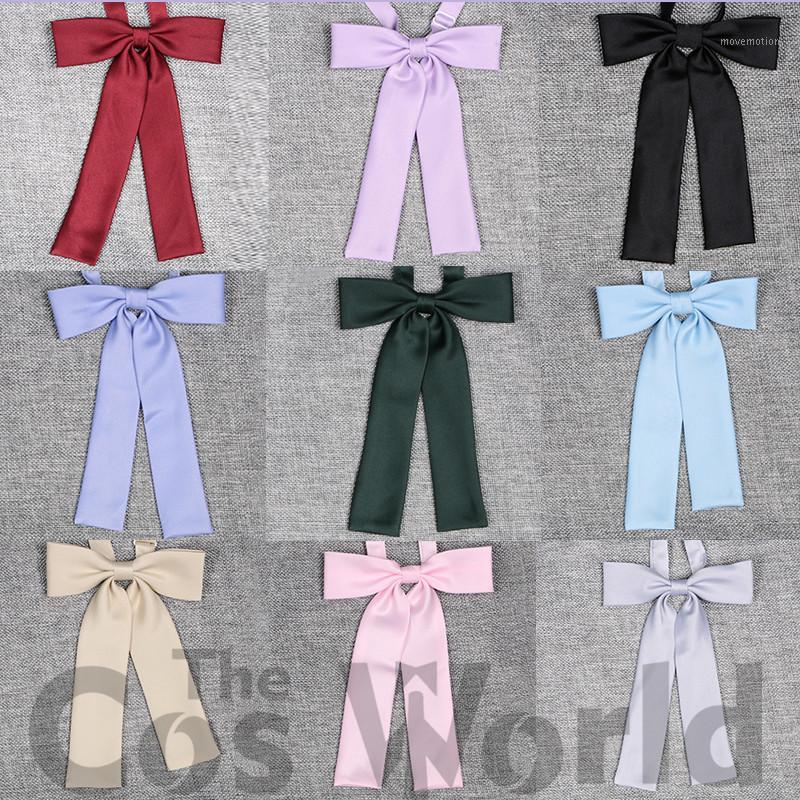 

12 Solid Colors Women's Girl's Ribbon Bowties Adjustable Bow Tie Cravat Accessories For JK School Uniform Students Cloths1