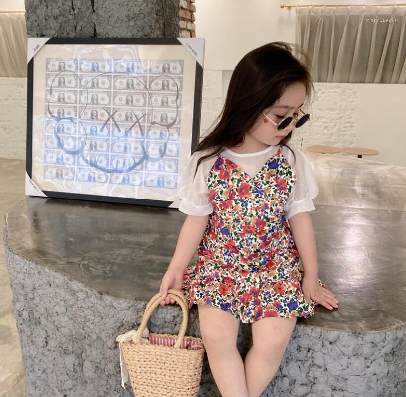 

2020 New Baby Girls Summer Fashion Sets, White Top + Printed Dress 6 sets/lot, Wholesale Free Shipping1, Black