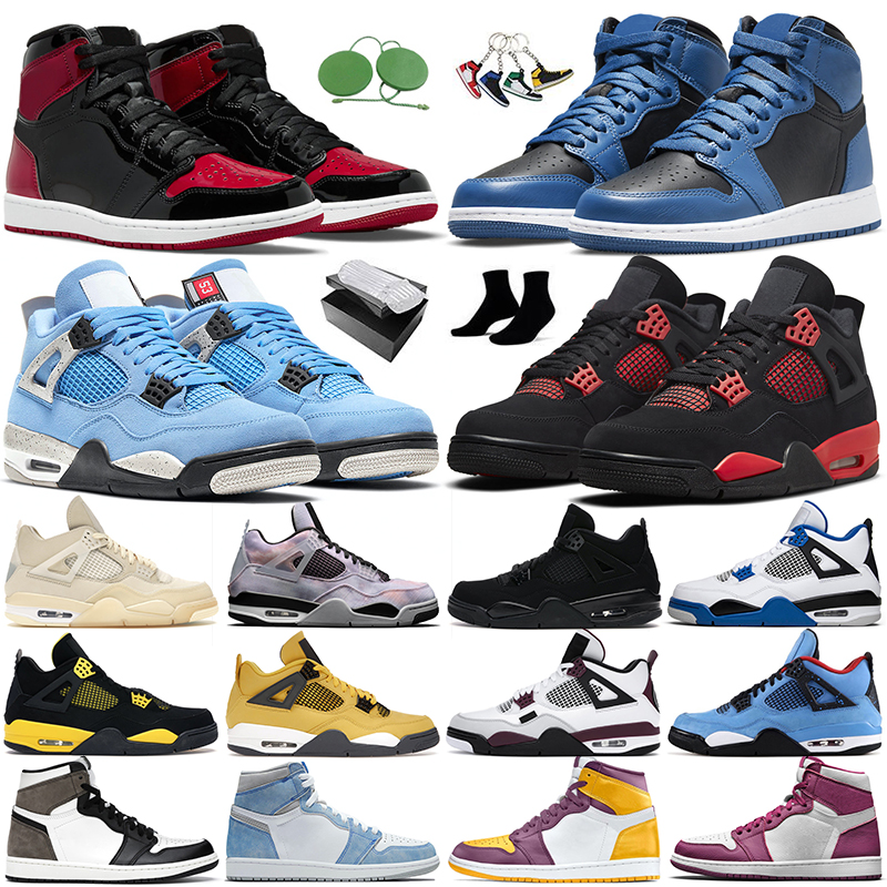 

With Box Jumpman 4s men basketball shoes Red Thunder Black Cat Sail 4 University Blue 1s Bred Patent Dark Mocha 1 Hyper Royal mens womens trainers sneakers, Item#1