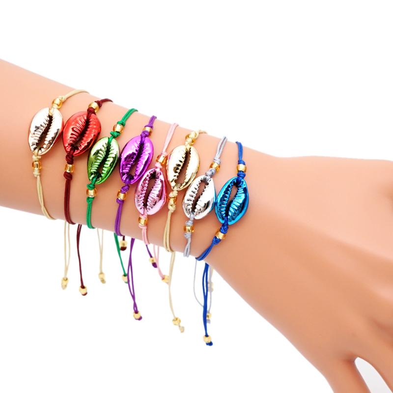 

Charm Bracelets Shell Bracelet Summer Beach Jewelry Colorful For Women Bohemia Trendy Gift Women's Fashion Simple Hand Rope