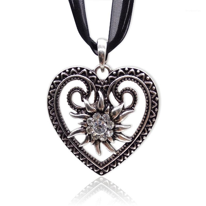 

Fashion Women's Love Heart Necklace pendant Shiny Rhinestone Statement Necklace Ribbon Cord Vintage Choker Jewelry Wholesale1