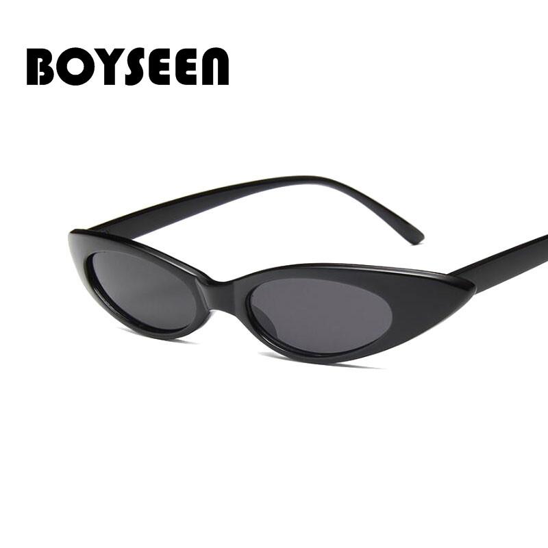 

BOYSEEN 2020 small cateye triangle cute sexy retro cat eye sunglasses women black white vintage sun glasses 222