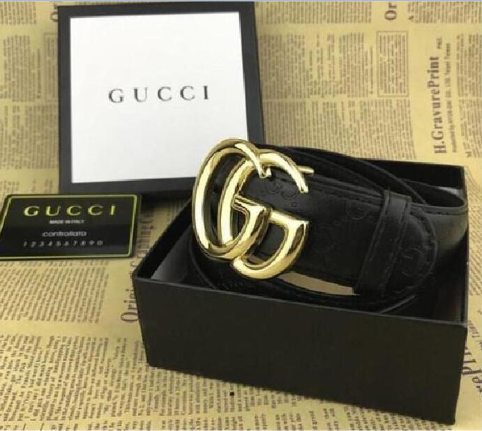 

KFG belts mens Desinger belt Leather Fashion Womens Accessories Luxury Letter Waistband Big Gold Buckle GUcci Casual Business strap Ceinture with Orange Box, Have box
