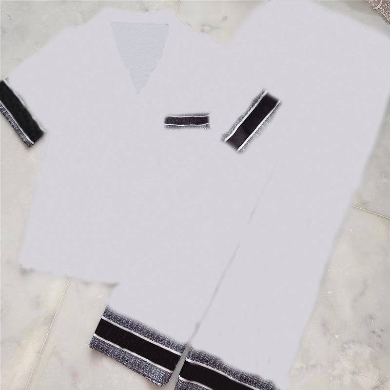 

Full Letter Print Womens Pajamas Sets Home Clothing Other Textile Luxury Satin Silky Women Sleepwear Thin Breathable Ladies Homewear, As pic