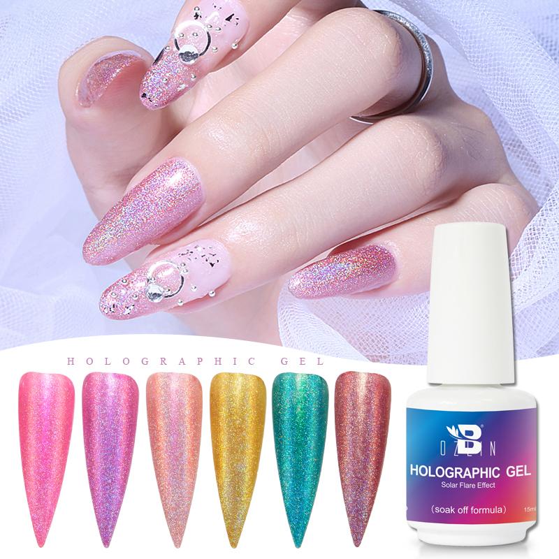 

BOZLIN UV Gel Holographic Gel Nail Art Tips Design Manicure 36 Colors UV LED Soak Off DIY Manicure Nail Art Tools Lacquers, 1set(36 colors)