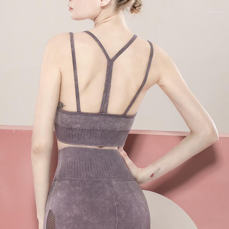 

Sports Bra Women Fitness Tops Seamless Yoga Solid Quick Dry Padded 2 Shoulder Strap Bra Gym Crop Top Women Push Up Sport1, Black