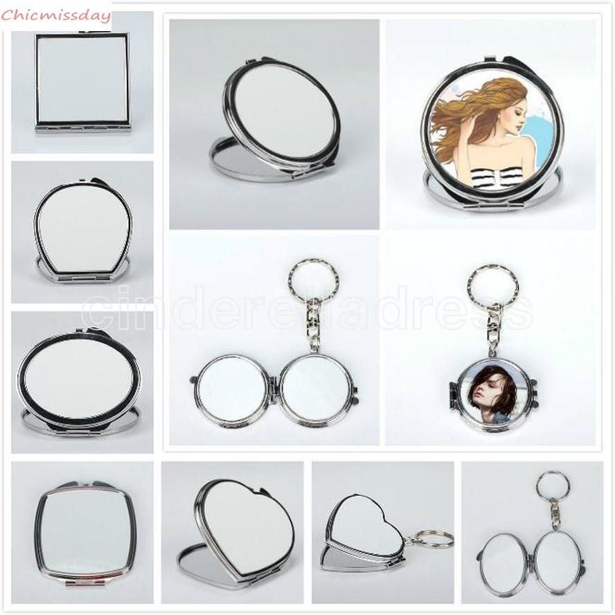 

Blank sublimation mirror heat transfer printing makeup mirrors dye sublimation cosmetic mirror for new year birthday gifts DHL