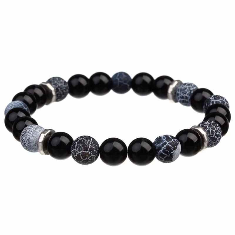 

Natural Stone Weathering Agates Bead Bracelet for Men Fashion Male Yoga Mens Beaded Bracelets Pulseira Masculina Drop Shipping