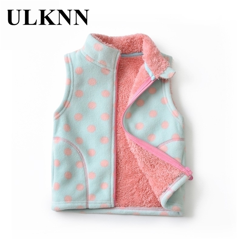

Fleece Vest For Girls High Collar Printed Waistcoats Baby Cotton Soft Sleeveless Jackets Children Clothing Autumn Winter 201106, As shown