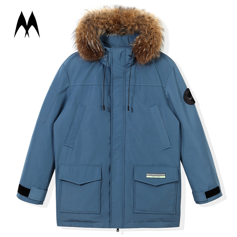 

Fur Collar Duck Down Jacket Coat Men 2020 Brand New Hooded Coats Mens Fashion Parkas Hombres Male Thick Warm Clothing, Cbd249blue