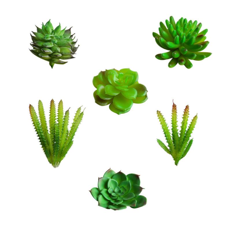 

6 Pcs Simulated Succulent Plant Ornament DIY Fake Plant Pick Landscape Decors Ornaments for Home Office Garden Supplies (Mixed, Green