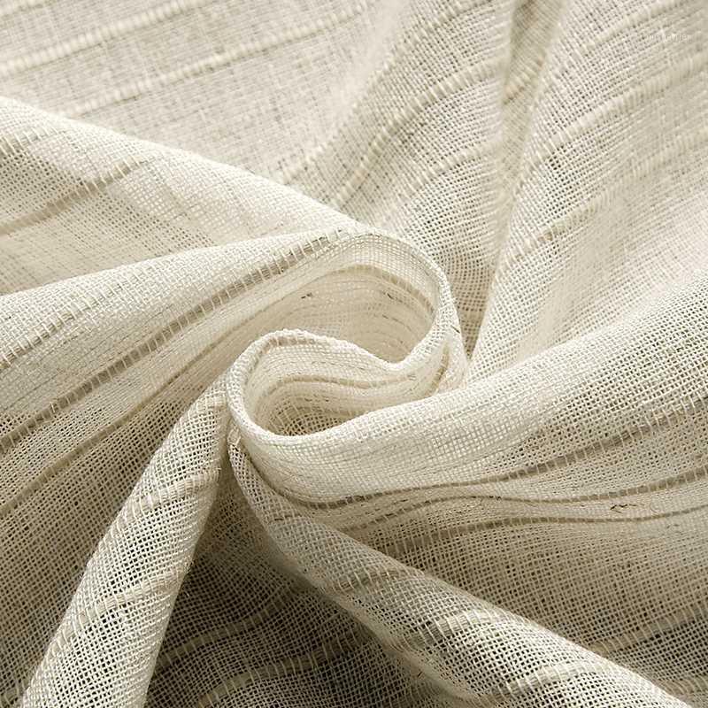 

Tulle Window Curtains for Living Room Soild Color Modern Linen Sheer Curtains for Bedroom Voile Treatments Drapes Door1, Beige