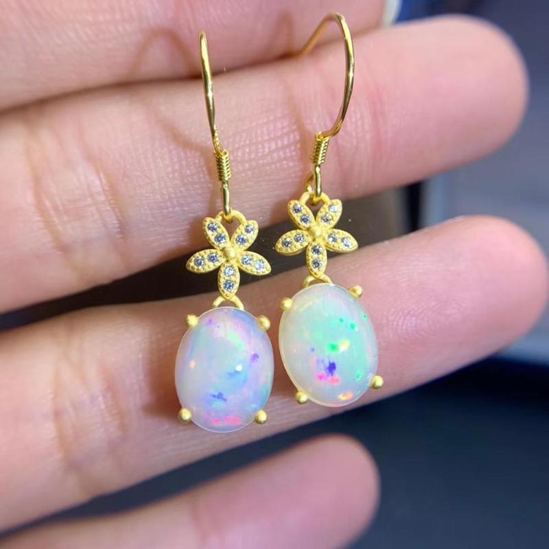 

100% Natural and real Opal Earring 925 sterling silver Fine jewelry Party Best Gift