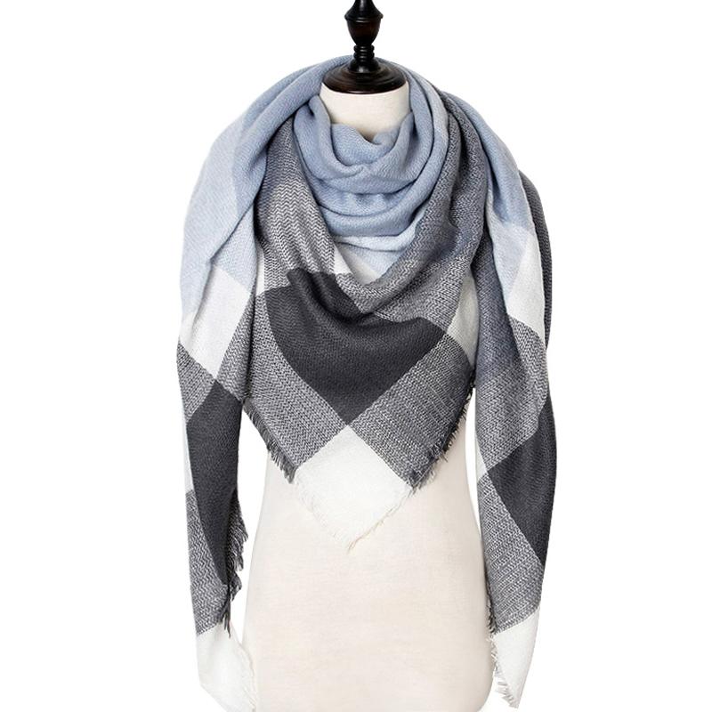

Winter Cashmere Scarf Women Scarf Plaid Blanket New Designer Triangle Shawls and Scarves 140*140*210cm