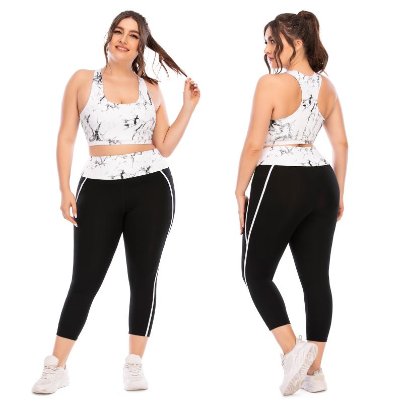 

Drop Shipping Plus Size Yoga Set Obese Women Gym Clothing Fitness Suits Fat Female Active Sportswear Outfit Sport Suit Tracksuit, Bra