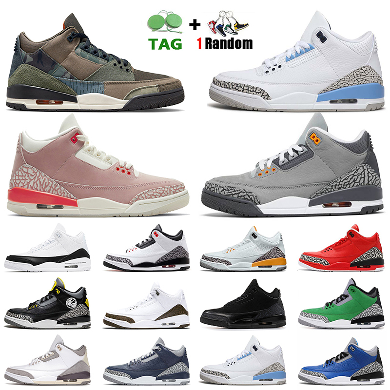 

Patchwork Camo 3s Basketball Shoes Men Women 3 Cool Grey A Ma Maniere Rust Pink Sneakers UNC Racer Blue Pine Green Fragment Court Purple Retros Trainers US 13, 10 varsity royal 40-47