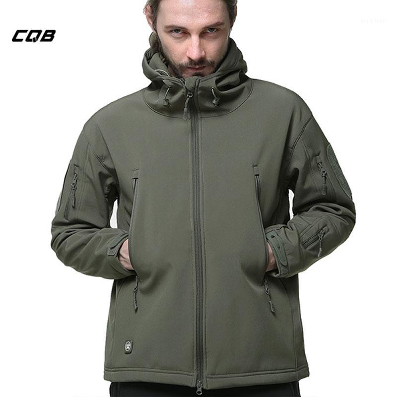 

CQB Outdoor Sports Camping Climbing Tactical Men's Jackets Softshell Fleece Hiking Clothes Windproof Hunting Coat1, Black