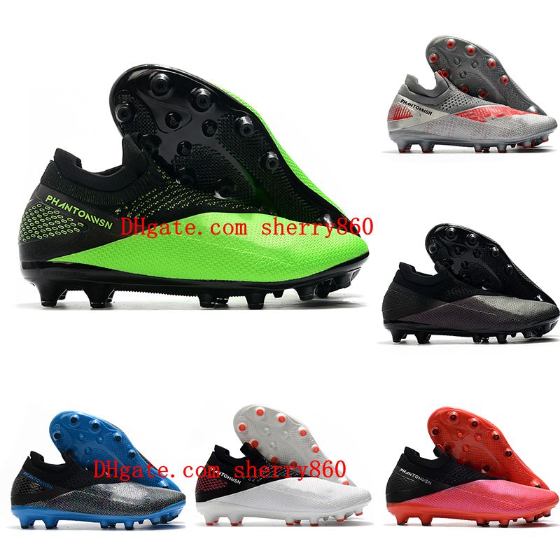 

2021 quality mens soccer shoes Phantom VSN 2 Elite DF AG cleats indoor football boots botas de futbol low ankle, White;red